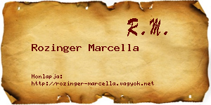 Rozinger Marcella névjegykártya